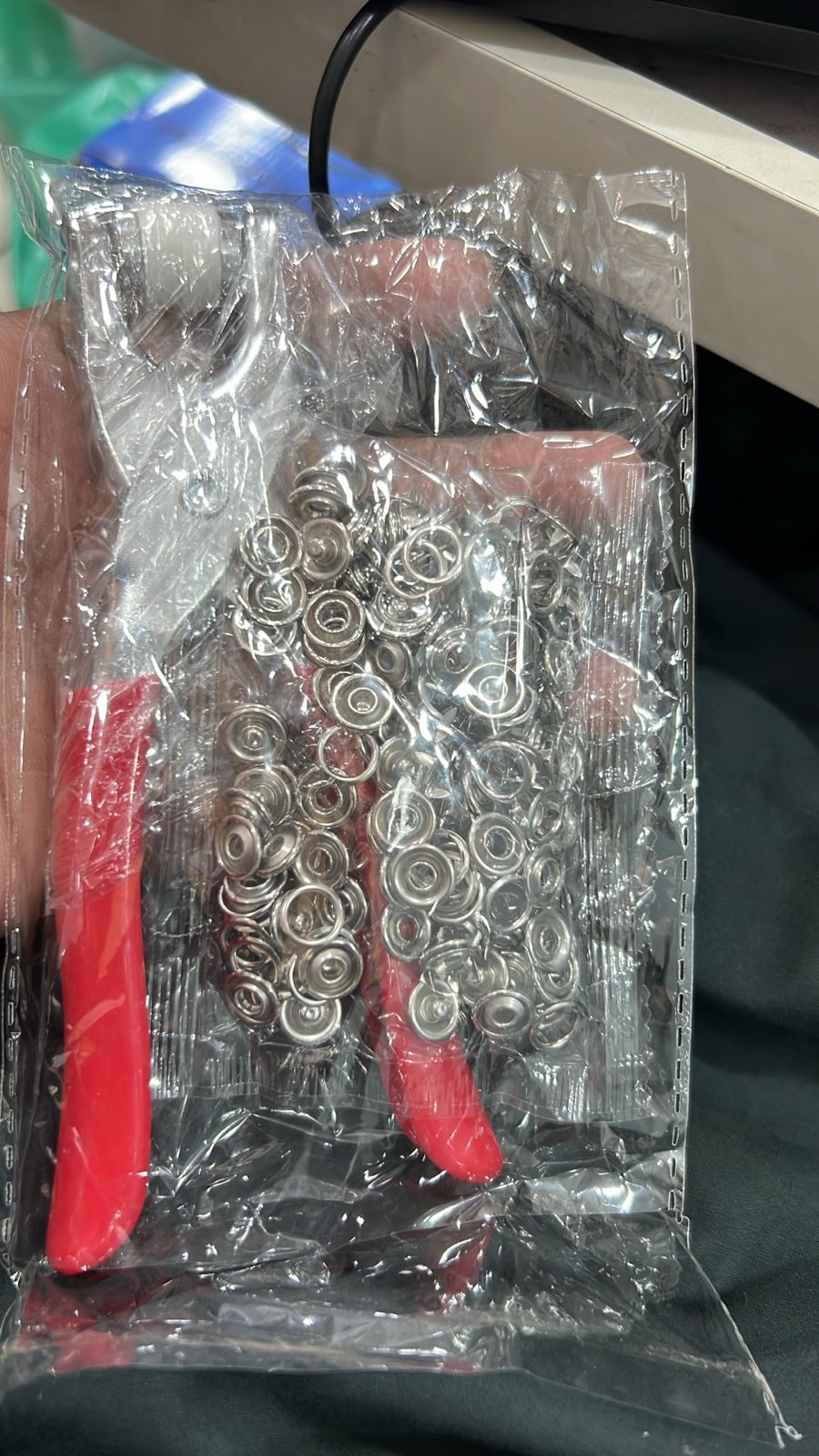 Metal button fixing tool for jeans shirts and fabric repair work