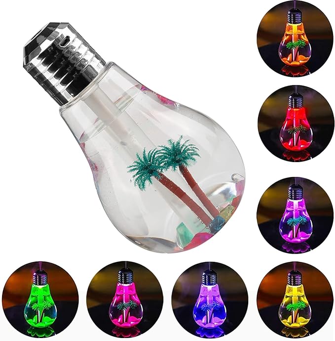 Decorative bulb humidifier lamp with mist spray and ambient lighting for home decor Pakistan