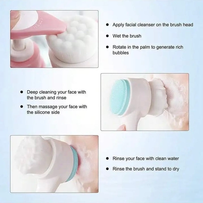 Exfoliating facial brush for smooth and clear skin routine at home