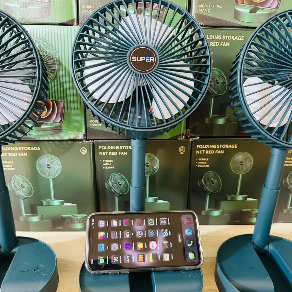Foldable telescope fan easy to carry for outdoor and indoor use in Pakistan