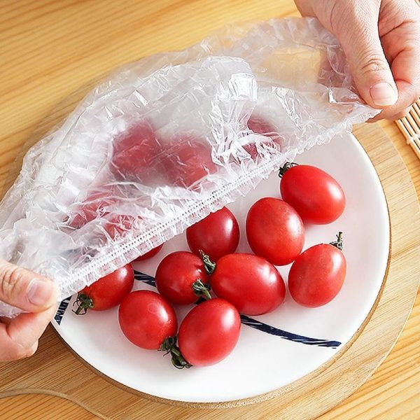 plastic food cover shopper bags 100 pieces disposable elastic food storage covers kitchen