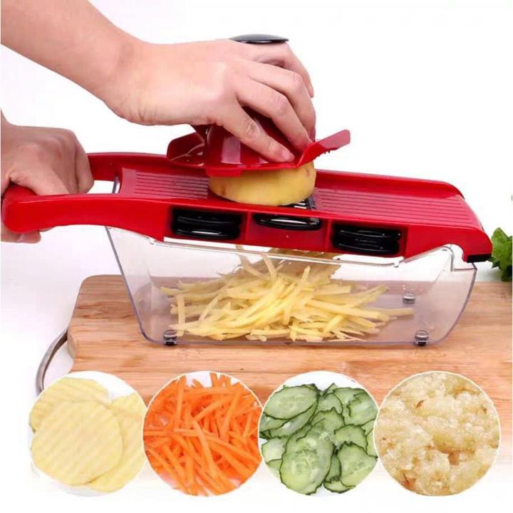 10 in 1 mandolin slicer vegetable cutter pink with stainless steel blades kitchen tool Pakistan