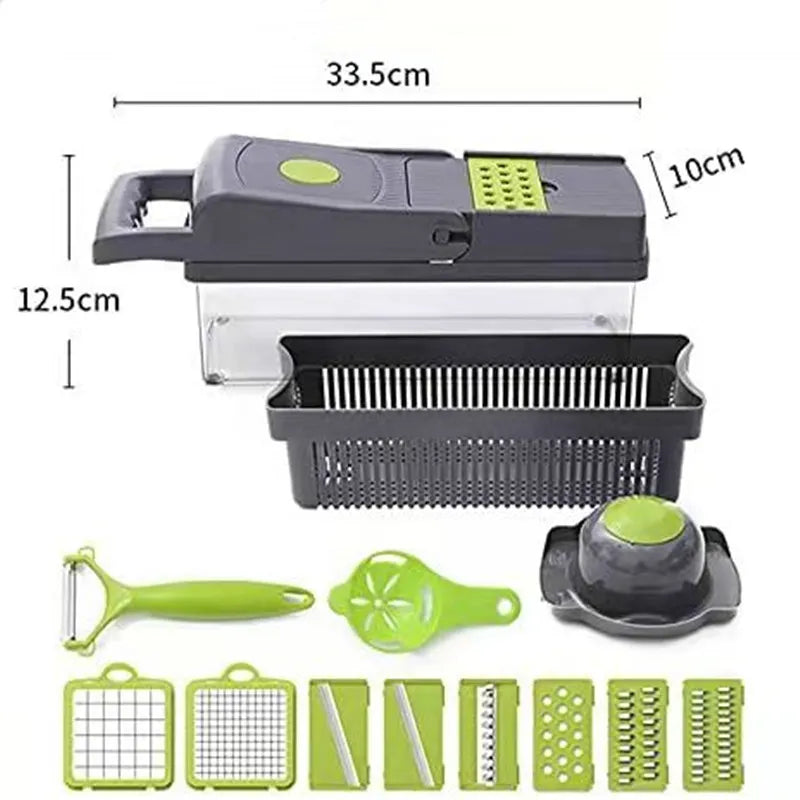 manual vegetable chopper with storage box and stainless steel blades kitchen gadget Pakistan