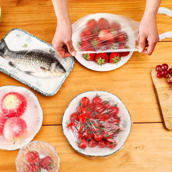 kitchen food cover plastic bags 100 pcs disposable wrap covers for hygiene storage
