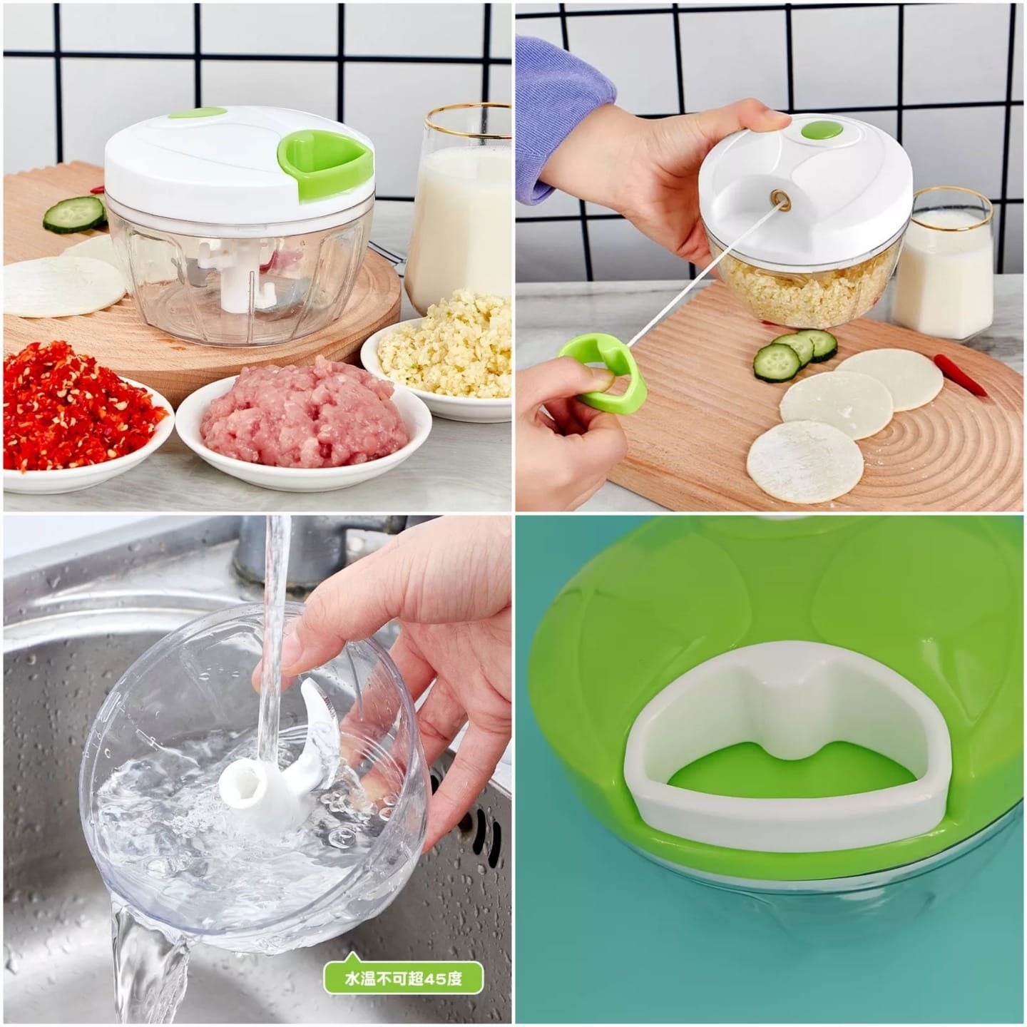 hand operated spin chopper for vegetables fruits garlic onion salad slicer Pakistan kitchen gadget
