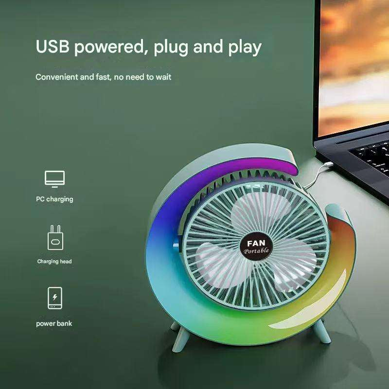 Compact desktop cooling fan ideal for students and office use in Pakistan