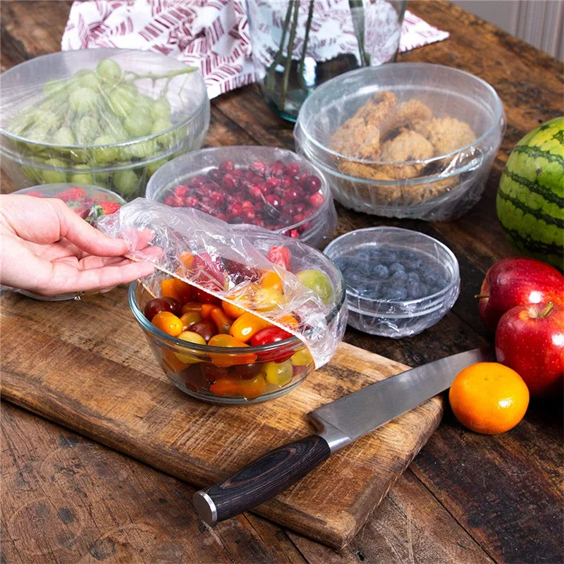 100 pcs disposable food cover plastic bags for kitchen use Pakistan transparent food covers