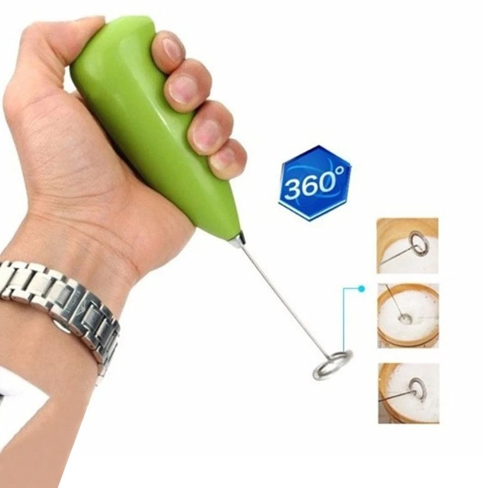Handheld coffee whisk mixer making creamy foam at home Pakistan