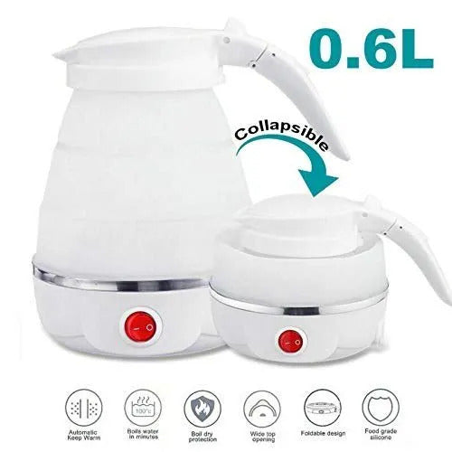 Fast Water Boiling 600 ml Portable Kettle Travel Kettle Foods Boils Quickly Silicone Small Collapsible Fold-able Electric Sports Bottle