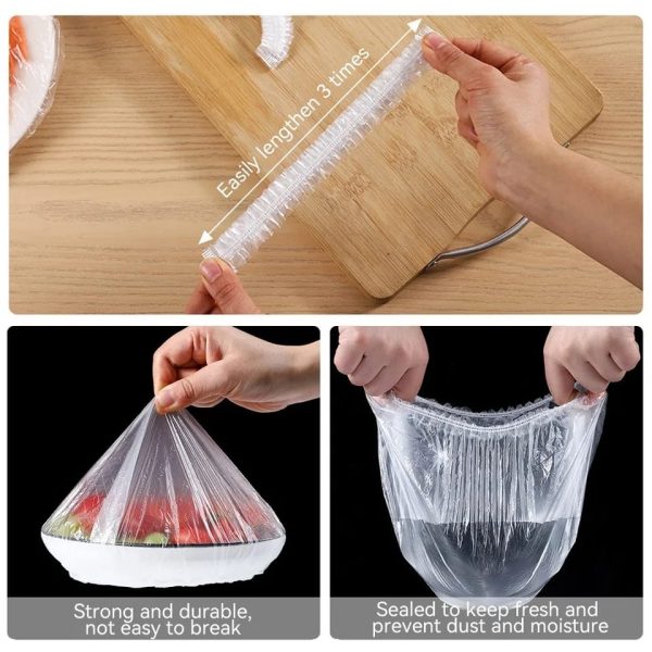 transparent disposable food cover bags for keeping food fresh 100 pack kitchen use