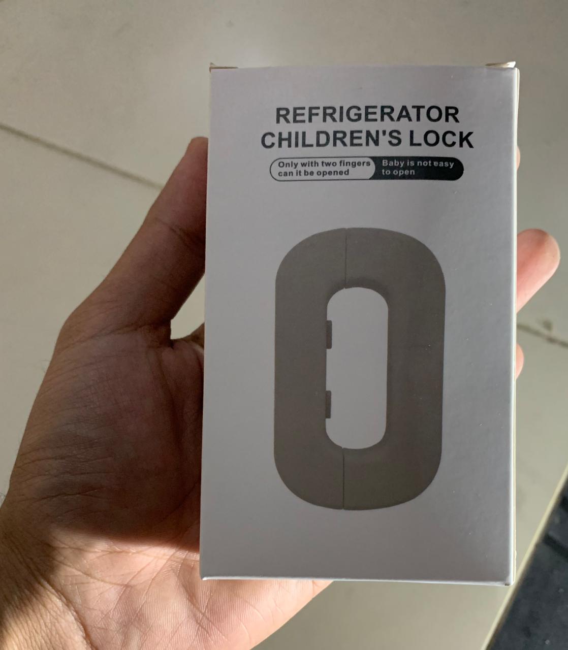 Child Safety Refrigerator Lock – Self Adhesive Fridge & Freezer Door Lock with Double Safety Button