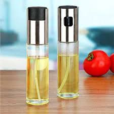Glass oil spray bottle for cooking and salad dressing in Pakistan kitchen