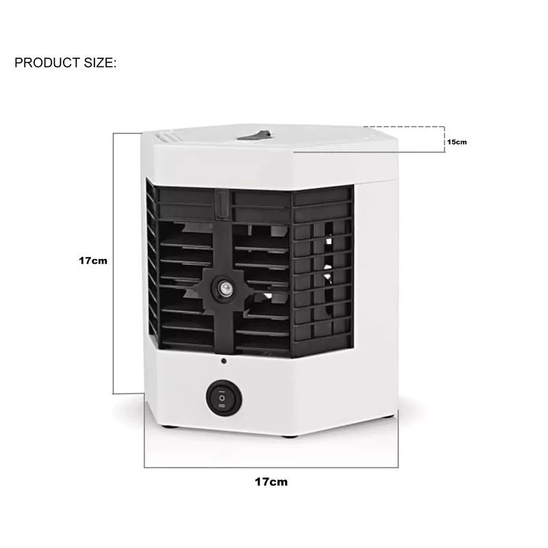 White and black portable air cooler 