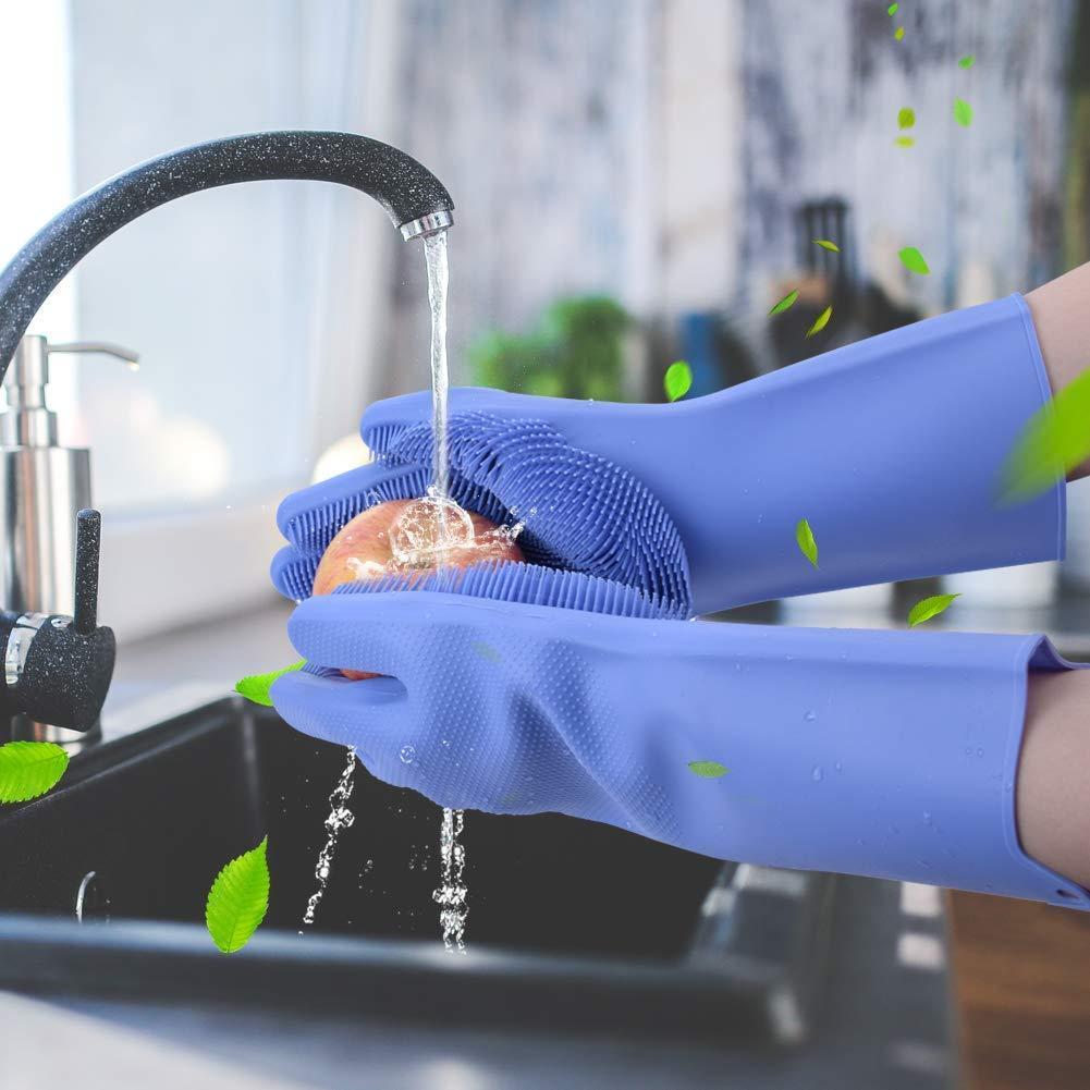 Multi purpose silicone scrubber gloves for bathroom and kitchen cleaning Pakistan