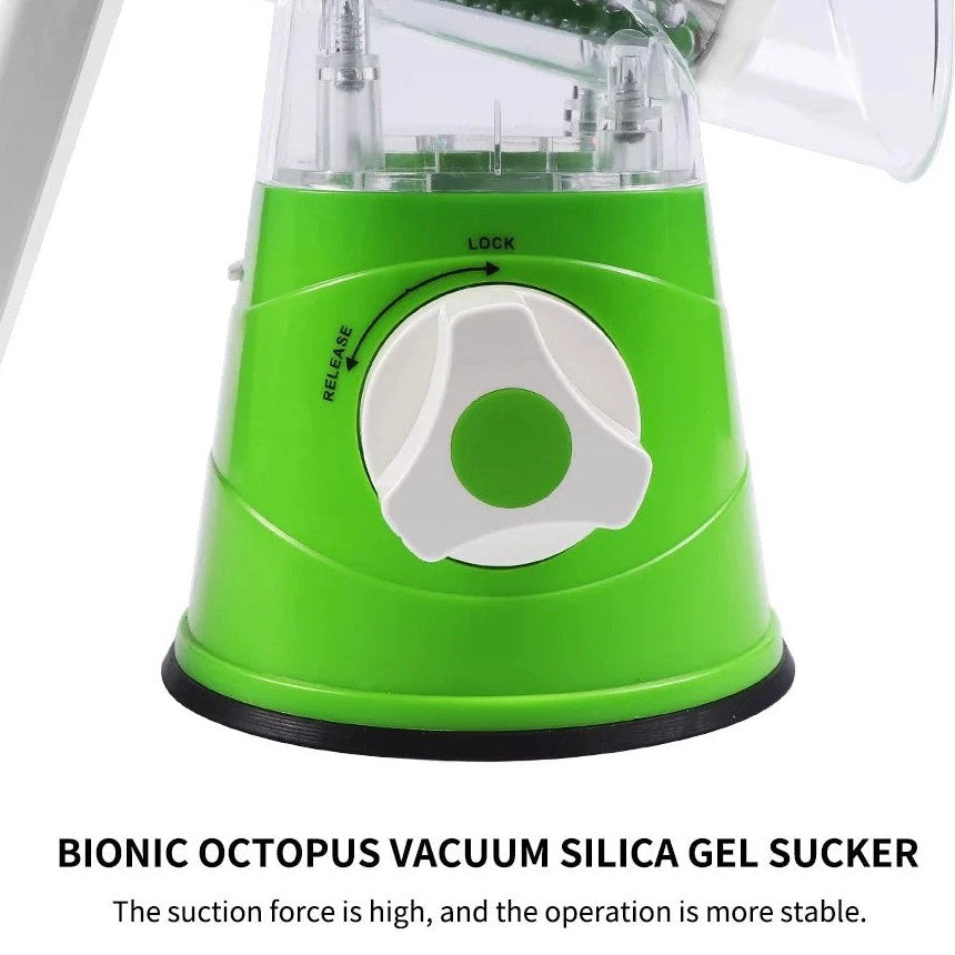Green vacuum silica gel sucker with text on a white background