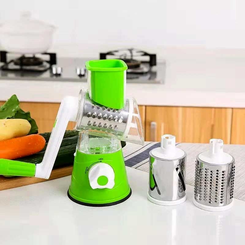 Manual tabletop drum grater for slicing vegetables easily in Pakistani kitchen