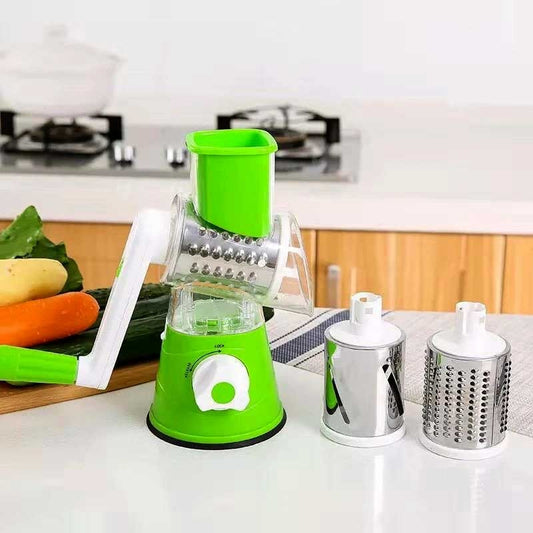 Manual tabletop drum grater for slicing vegetables easily in Pakistani kitchen