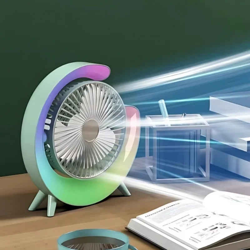 Compact desktop cooling fan ideal for students and office use in Pakistan