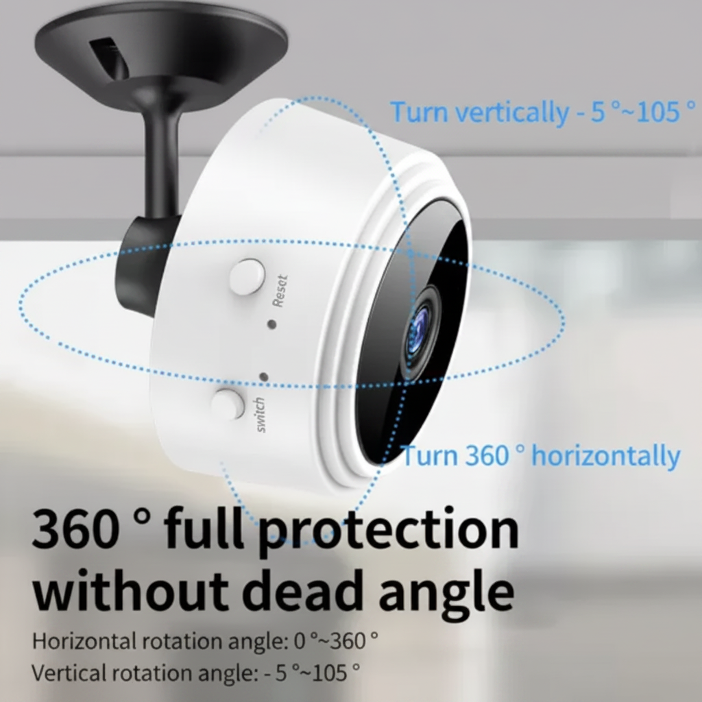 A9 mini WiFi camera 360 degree rotation wireless HD security camera with full room view Pakistan