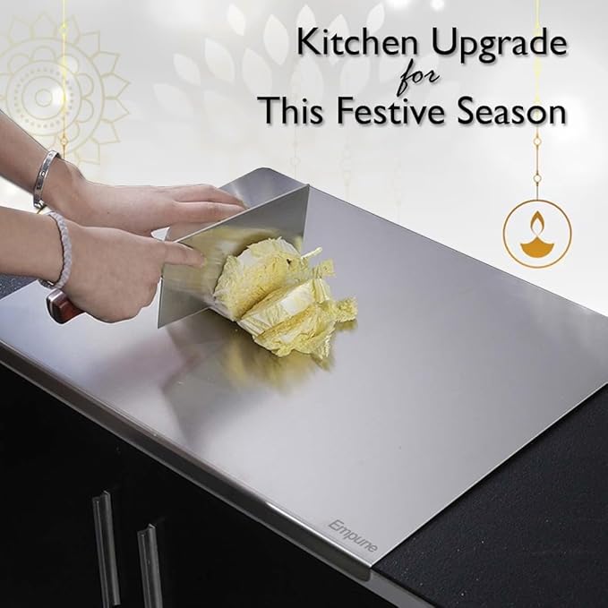 Heavy duty steel chopping board for cutting meat vegetables and roti dough Pakistan
