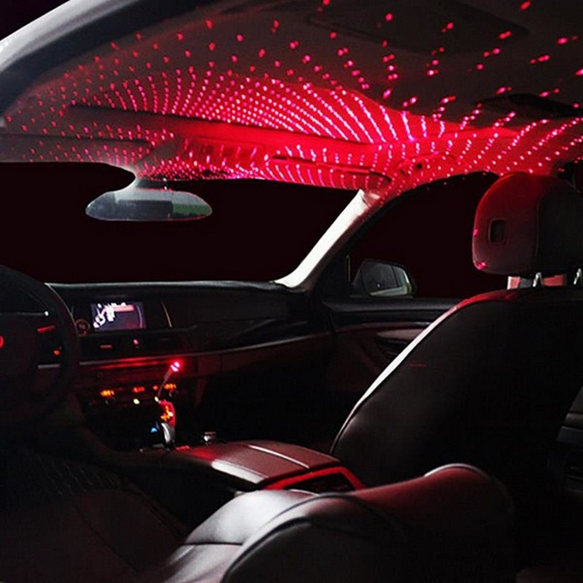 USB car star decoration lamp projecting night sky effect inside car interior