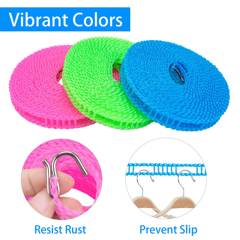 Durable clothes drying rope with high strength for heavy wet clothes