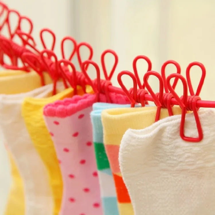 Compact portable laundry rope with 12 clips for balcony and travel use Pakistan