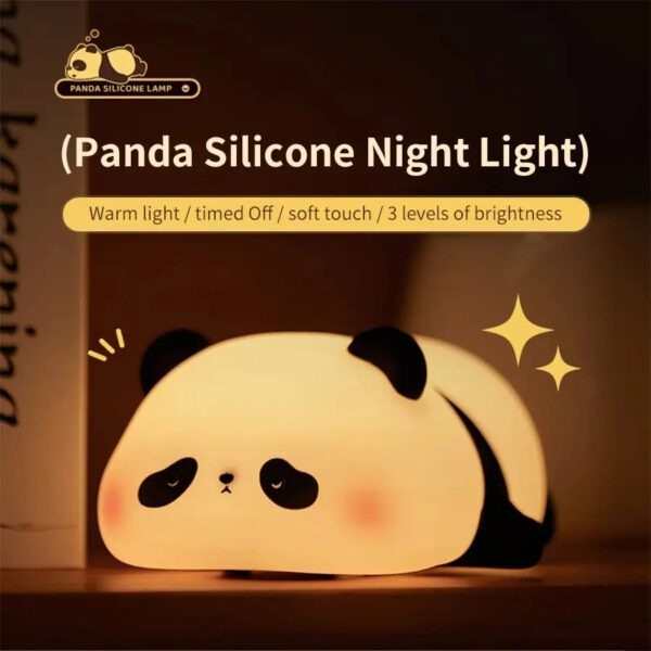 Adorable panda lamp placed on bedside table in kids room Pakistan