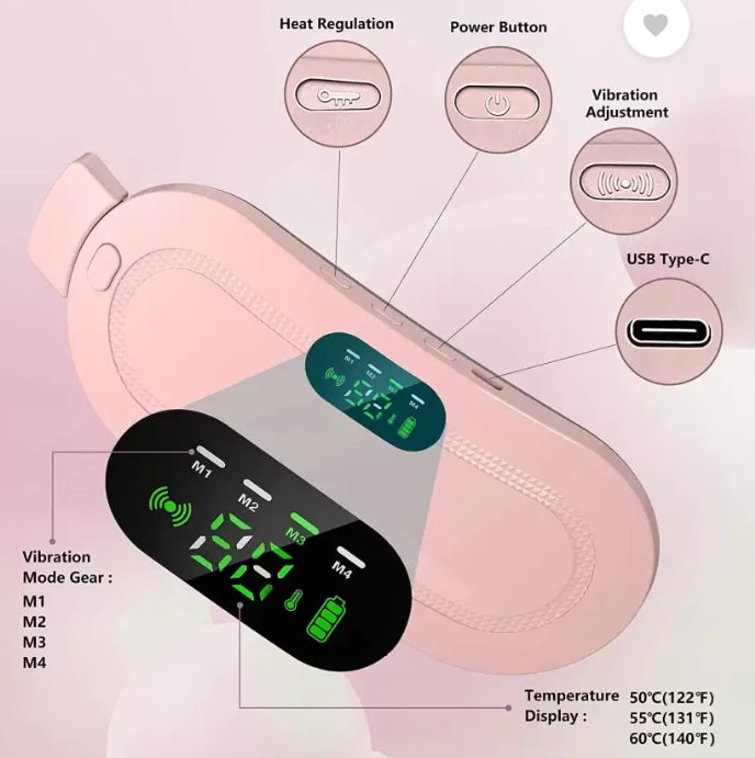Electric period heating pad with vibration for fast pain relief