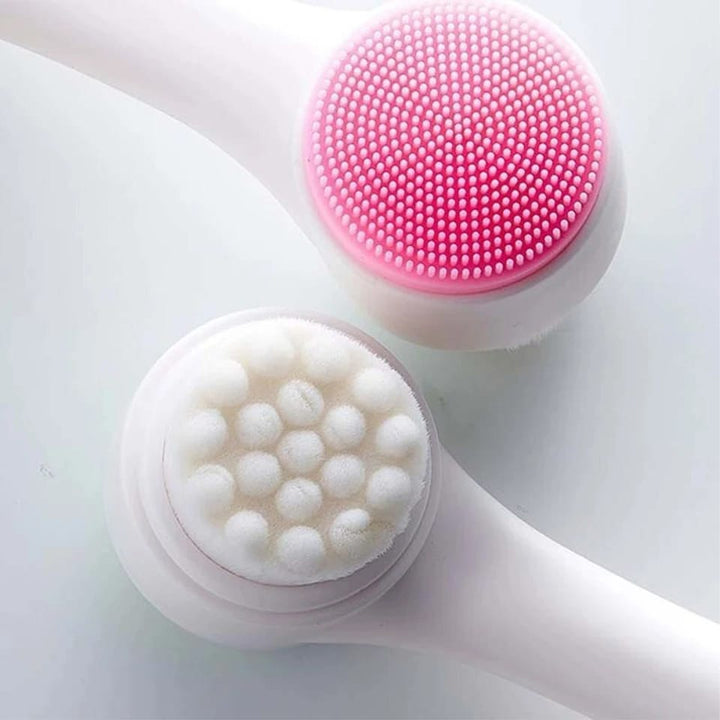 Handheld face cleansing brush for deep pore cleaning and skincare routine