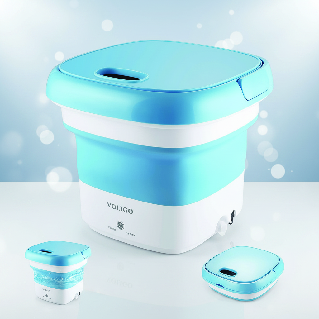 Portable folding washing machine for small apartments and travel use in Pakistan