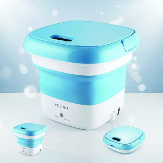Portable folding washing machine for small apartments and travel use in Pakistan
