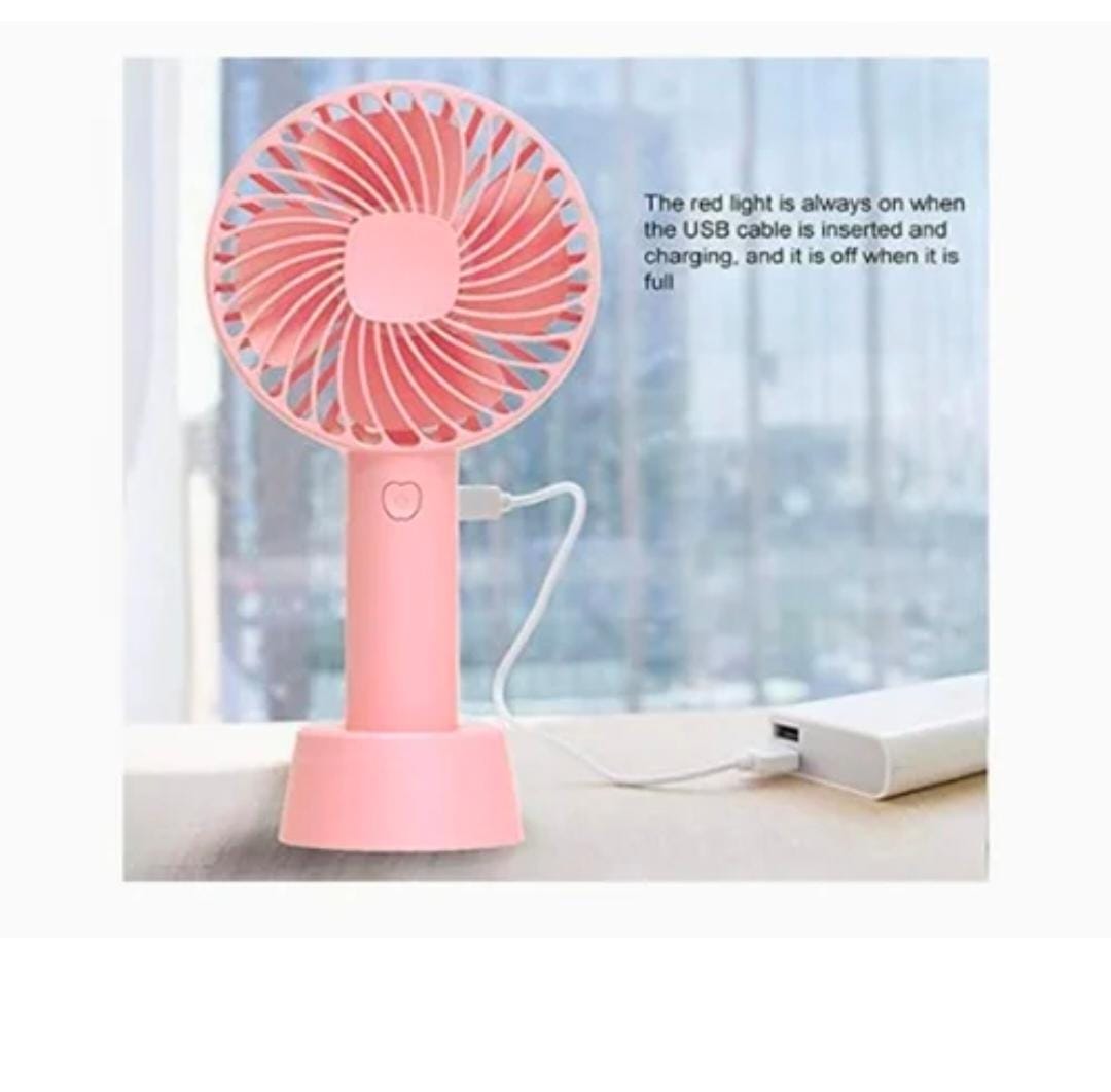 Portable rechargeable hand fan for travel and outdoor use in Pakistan
