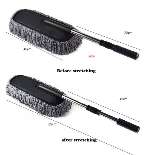Soft car cleaning duster removing dust from dashboard and car body easily