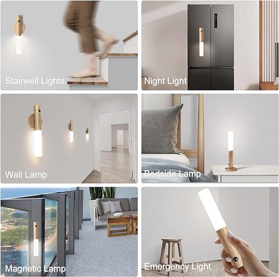 USB rechargeable wireless night lamp with motion sensor for stairs and cabinets