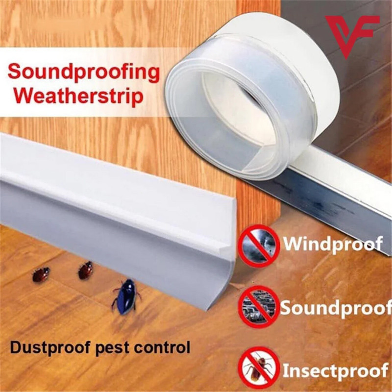 Strong adhesive door gap seal tape for soundproofing and insulation use