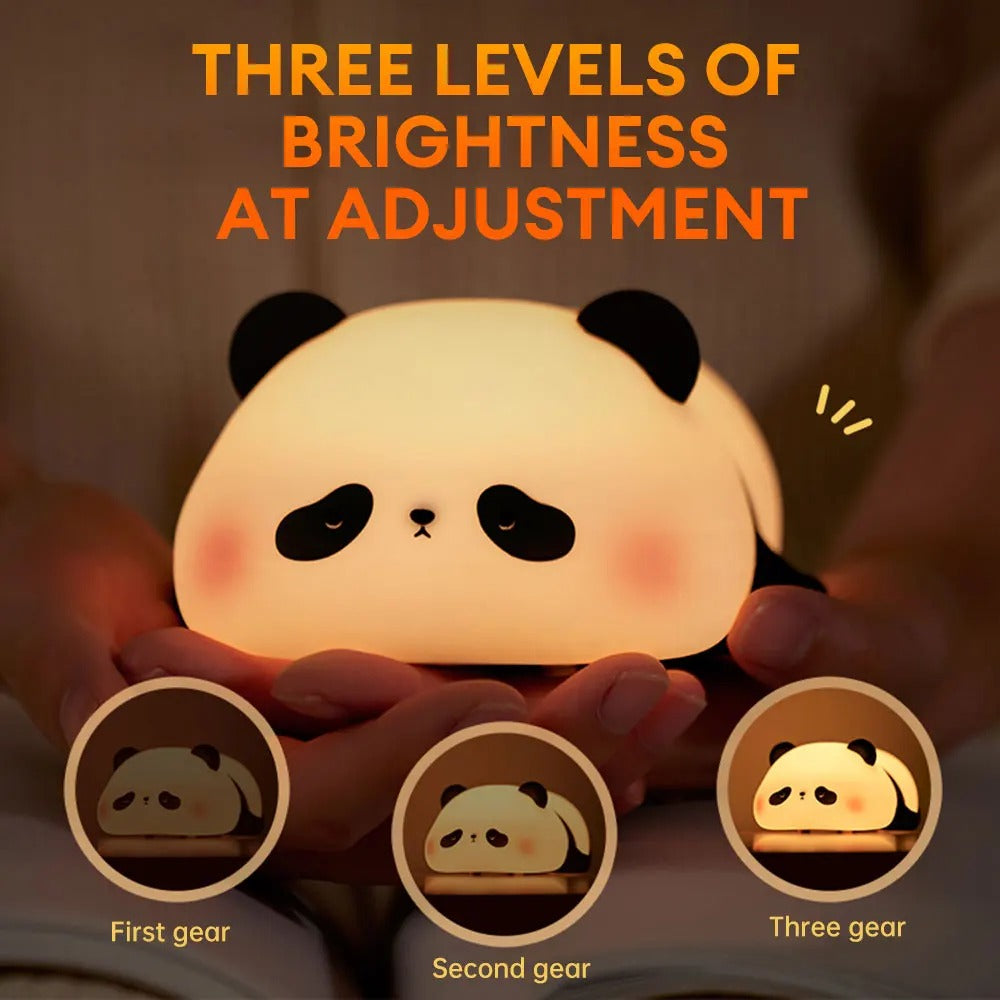 LED panda night light for baby nursery with soft warm light