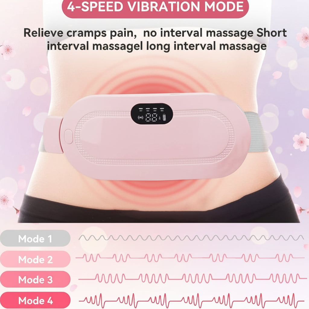 Portable USB heating pad belt for abdominal pain and cramps relief