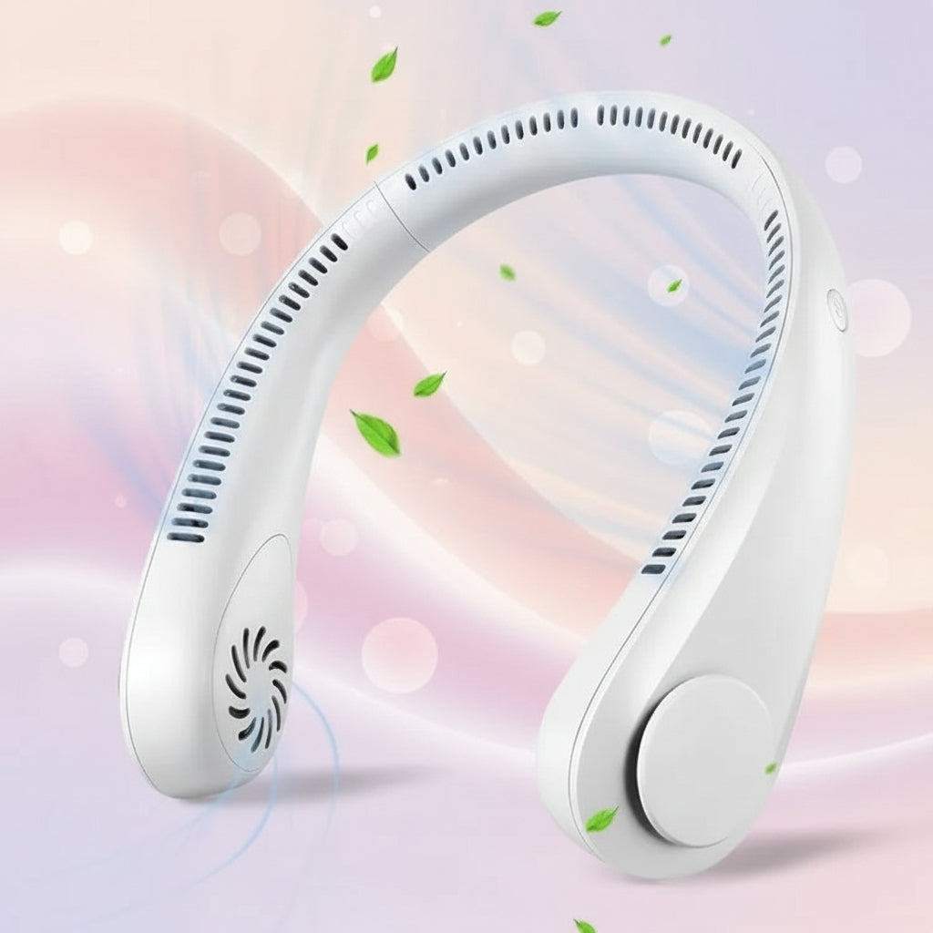 Hands free wearable neck fan for summer heat and travel راحت solution Pakistan