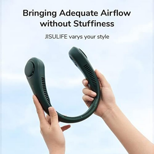 Wearable mini neck fan for heat relief while walking and working outdoors