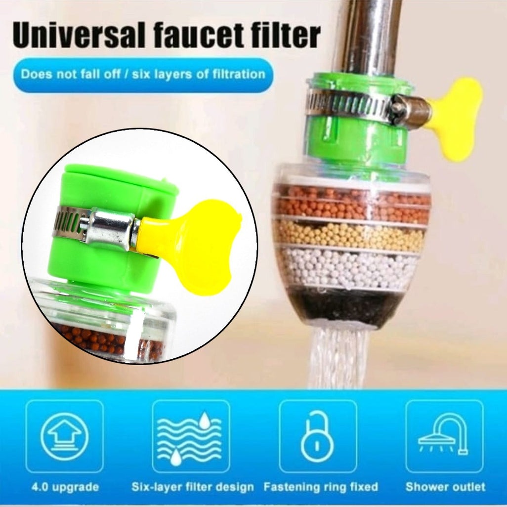 Fine Filter Faucet Anti Splash Water Saving Shower Head Purifier 6 Layer Filter Cartridge For Kitchen