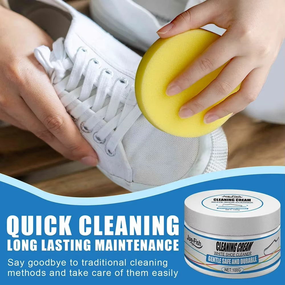 Small Shoe Cleaning Cream Instant Shoe Polish and Stain Remover for Leather and Sneakers