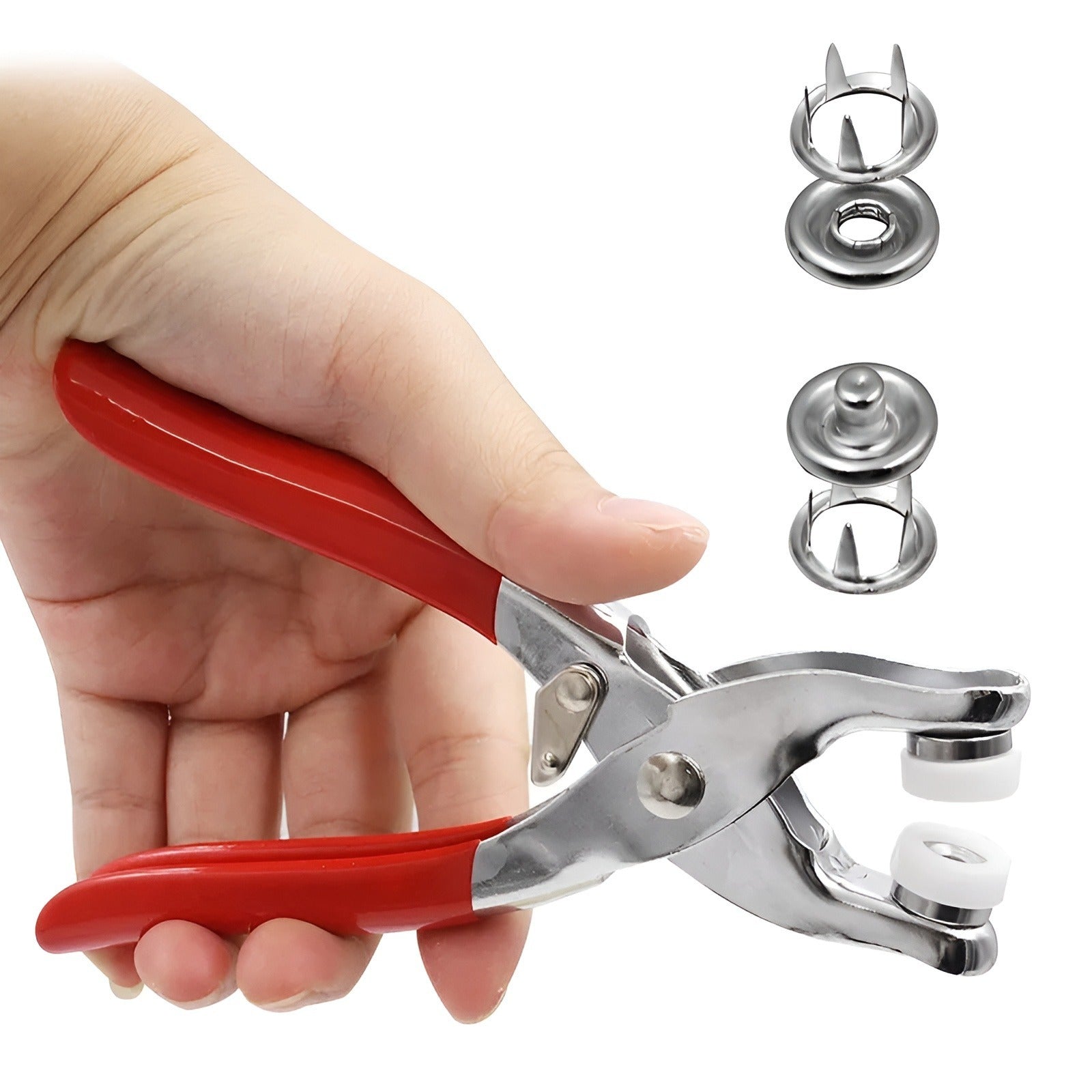 Heavy duty metal snap button plier tool for fixing buttons on clothes in Pakistan