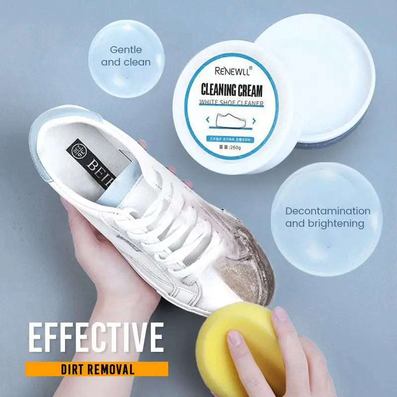 Before and after using shoe cleaner on dirty sneakers in Pakistan