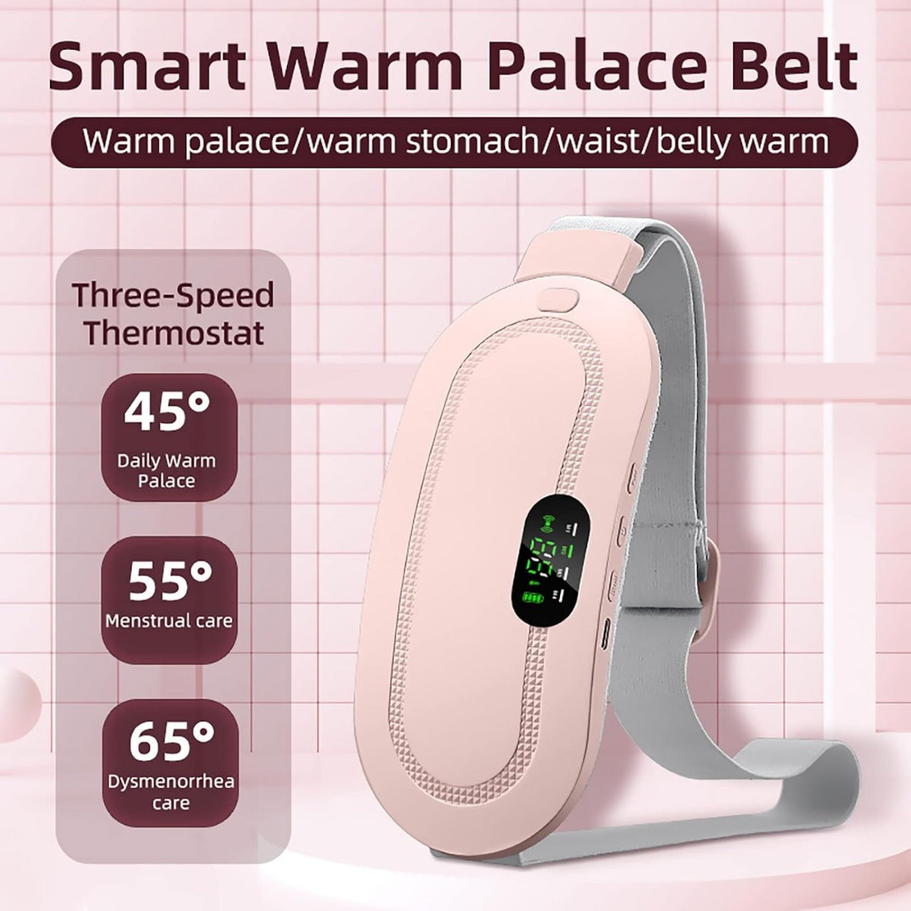 Rechargeable menstrual pain relief heating belt for cramps in Pakistan