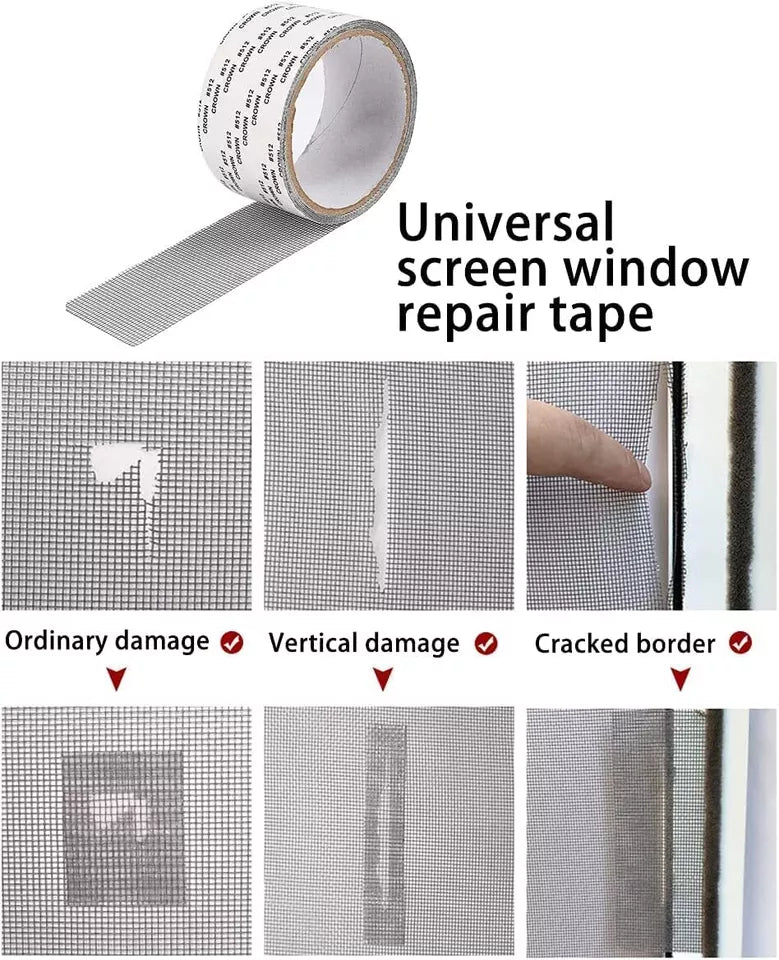 Strong self adhesive mesh tape repairing window screen holes and cracks in home Pakistan
