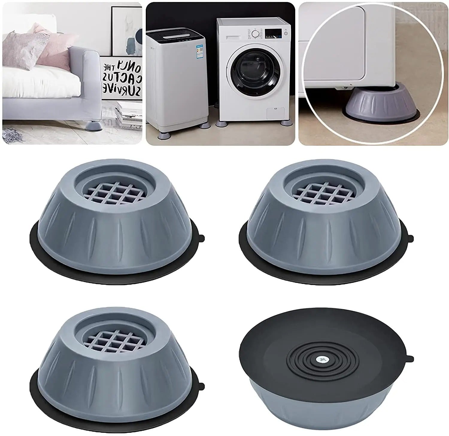 Anti slip shock absorber feet for washing machine for stable and quiet washing