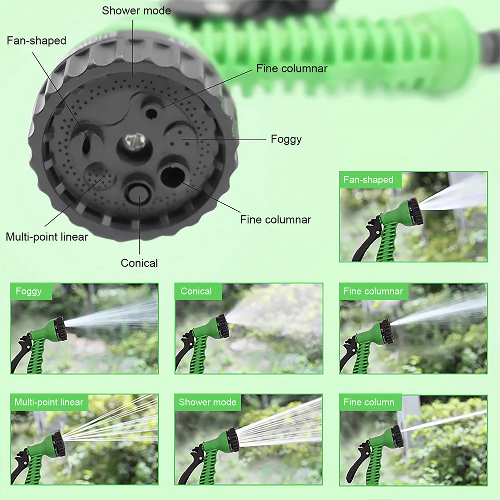 50 FT Hose Pipe Flexible Garden Water Pipe for Home Car Wash and Gardening